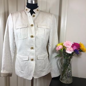 Banana Republic cotton/linen ivory Size 8 jacket